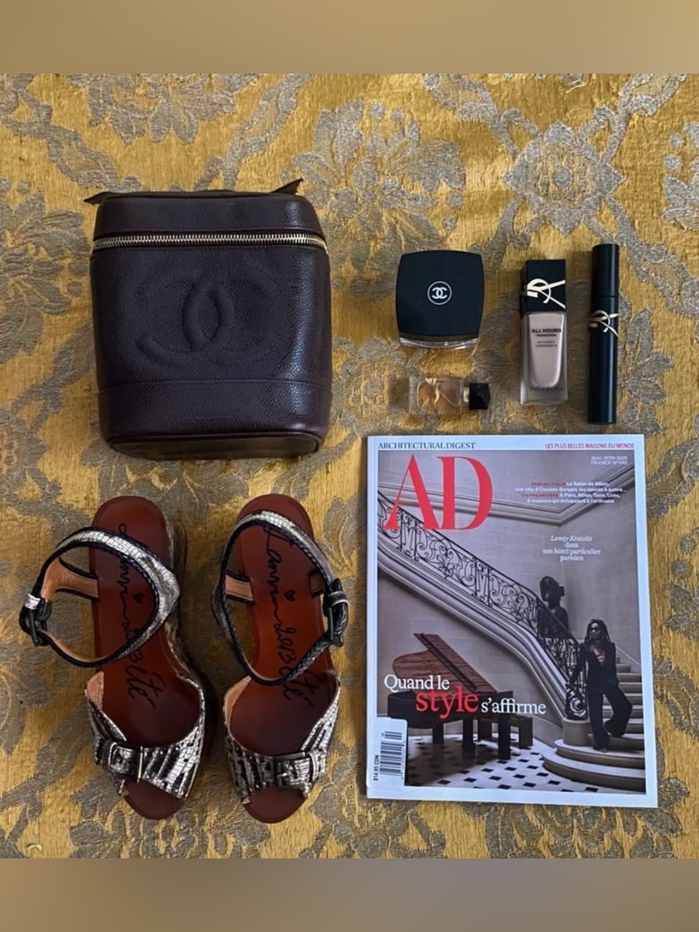 CHANEL Vintage 1991-1994 Brown Caviar Vanity Bag “As is”